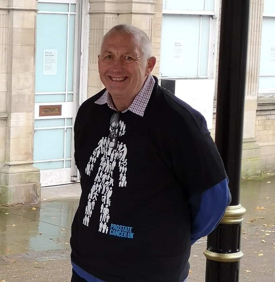Picture of Andrew with a prostate Cancer UK jumper on